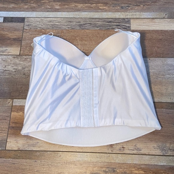 Felina Essentials Seamless Hidden Wire Bustier 40B Low Back Plunge Push Up White - Picture 2 of 5